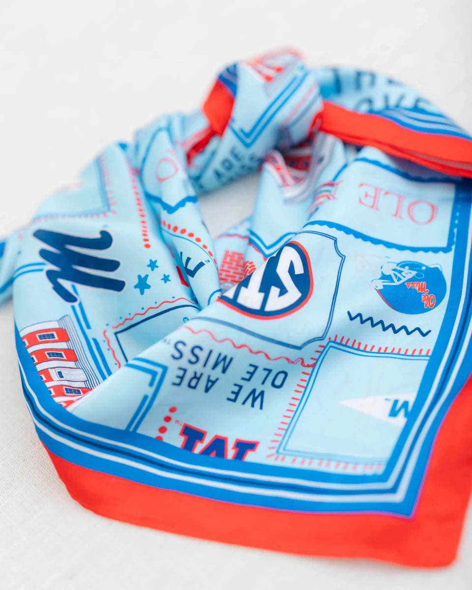Ole Miss Silk Scarf - Game Day Apparel - Scarves