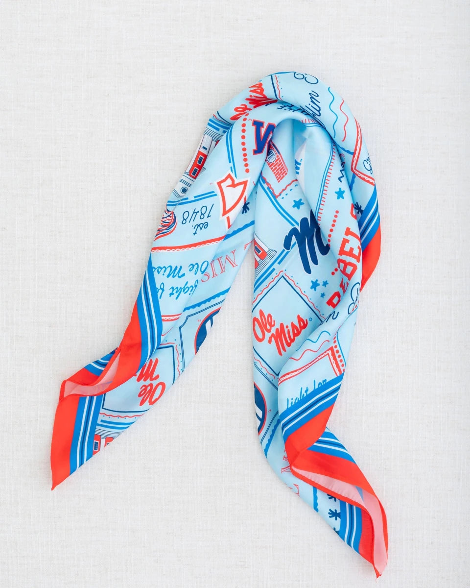 Ole Miss Silk Scarf - Game Day Apparel - Scarves