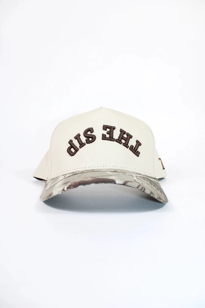 Ole Miss The Sip Cream & Camo Structured Hat - Game Day Apparel - Caps Adjustable