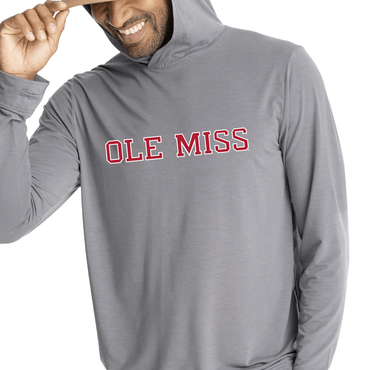 Ole Miss Varsity Block Free Fly Men's Elevate Lightweight Hoodie - Game Day Apparel -