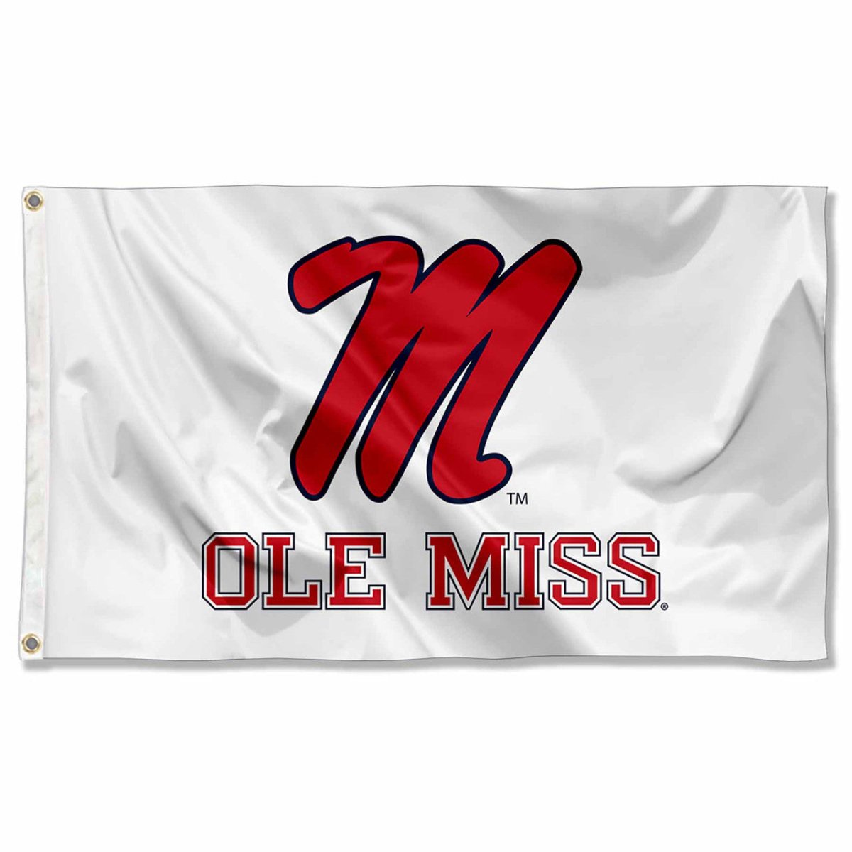 Ole Miss White M Logo Flag - Shop B - Unlimited -