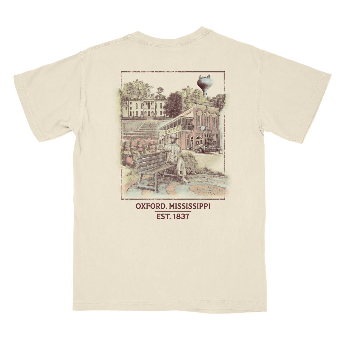 Oxford, Mississippi Landmarks T-Shirt - Game Day Apparel -