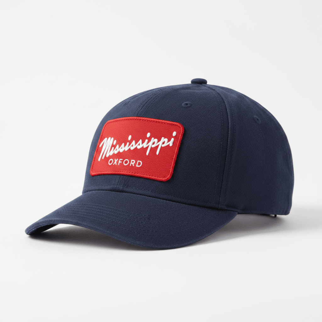 Oxford Mississippi Red Patch Trucker Hat - Game Day Apparel - Caps Adjustable