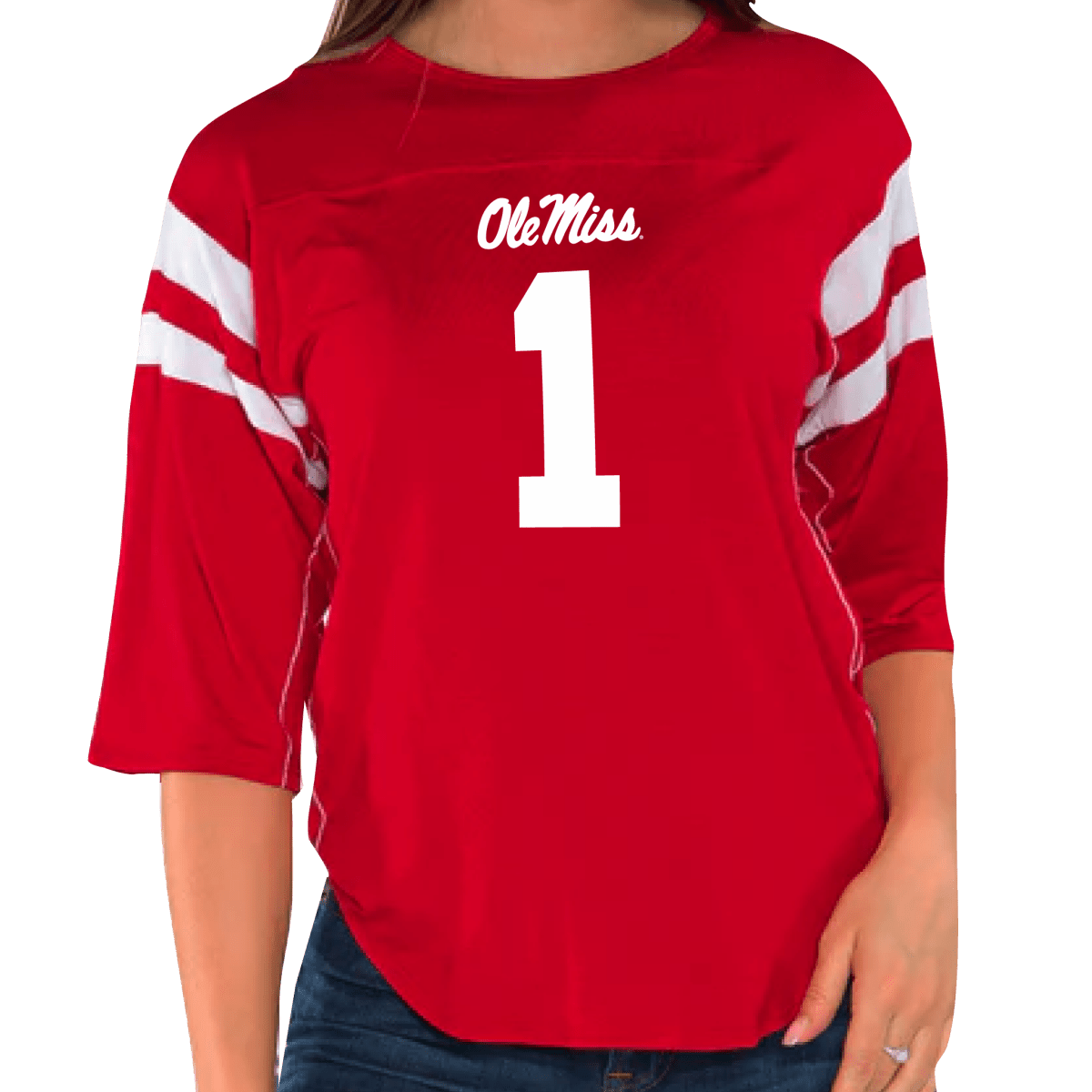 Red Ole Miss Football Jersey T-Shirt - Shop B - Unlimited -