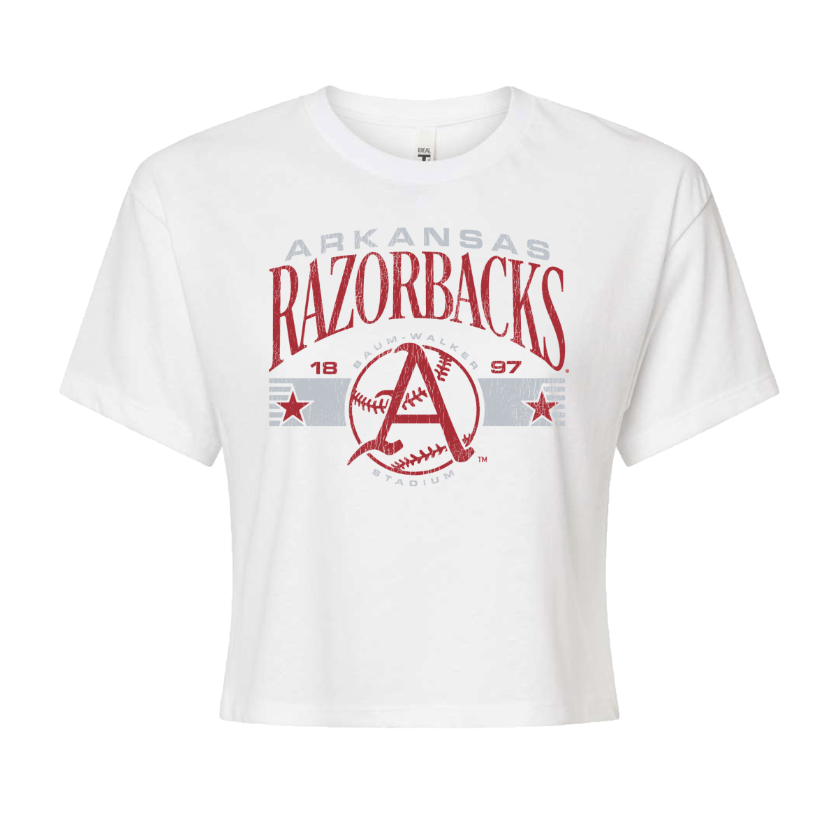 Arkansas Baseball Crest Crop Top - Shop B - Unlimited - women crop