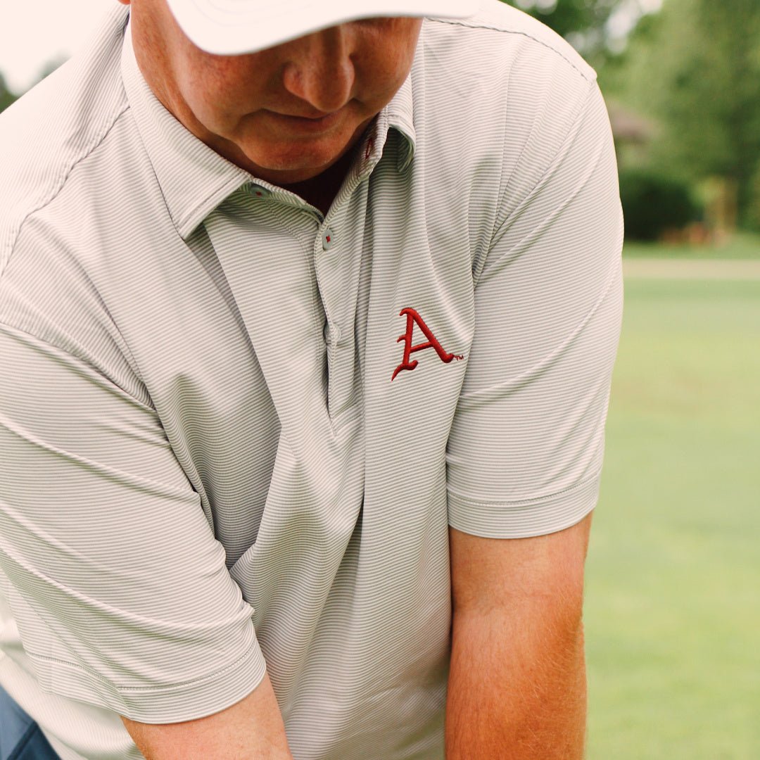 Arkansas Horn Legend Even Stripe Polo - Shop B - Unlimited - men resort