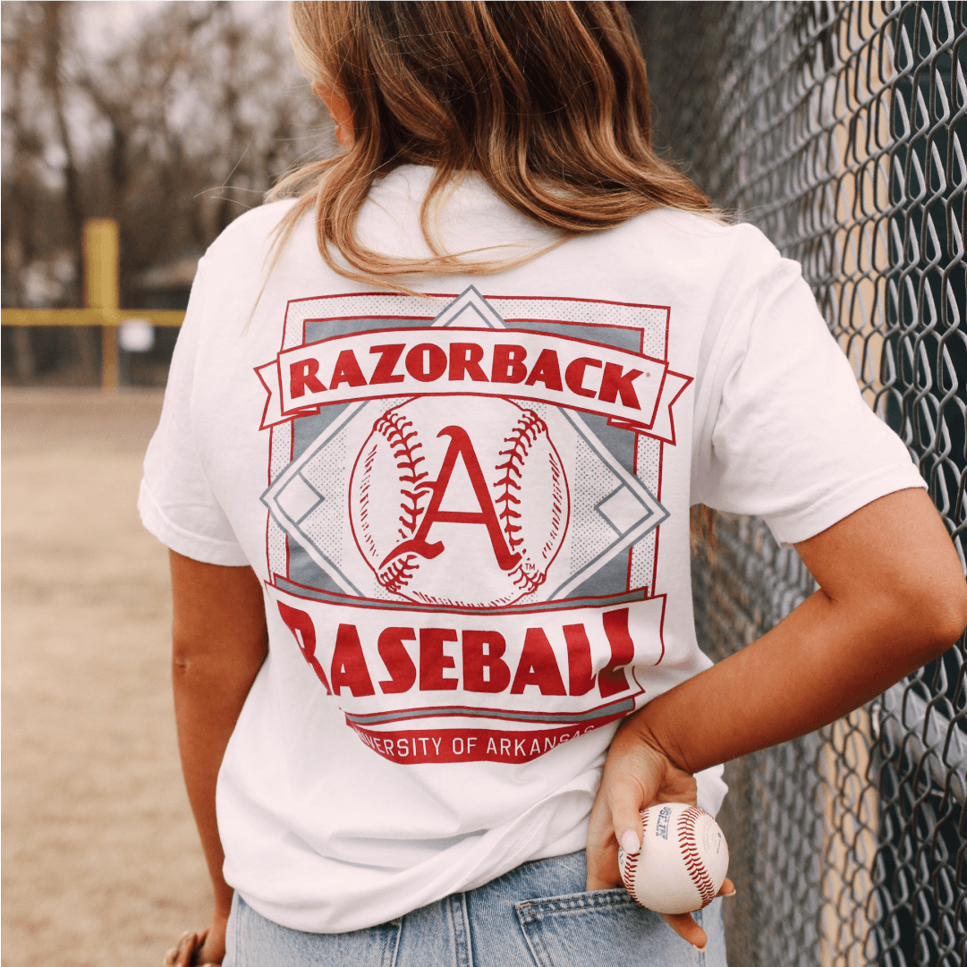 Arkansas Retro Ball Pocket T-Shirt - Shop B-Unlimited