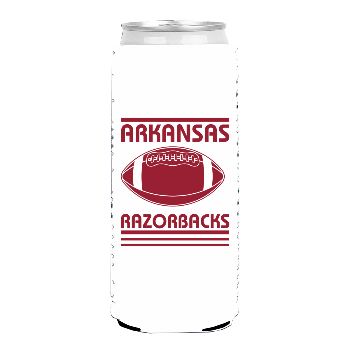 Arkansas Retro Football Can Cooler - Shop B - Unlimited - novelty drinkware