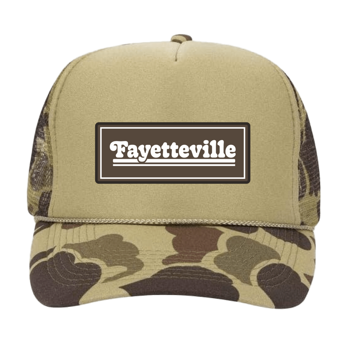 Fayetteville Camo City Trucker Hat - Shop B - Unlimited - caps adjustable