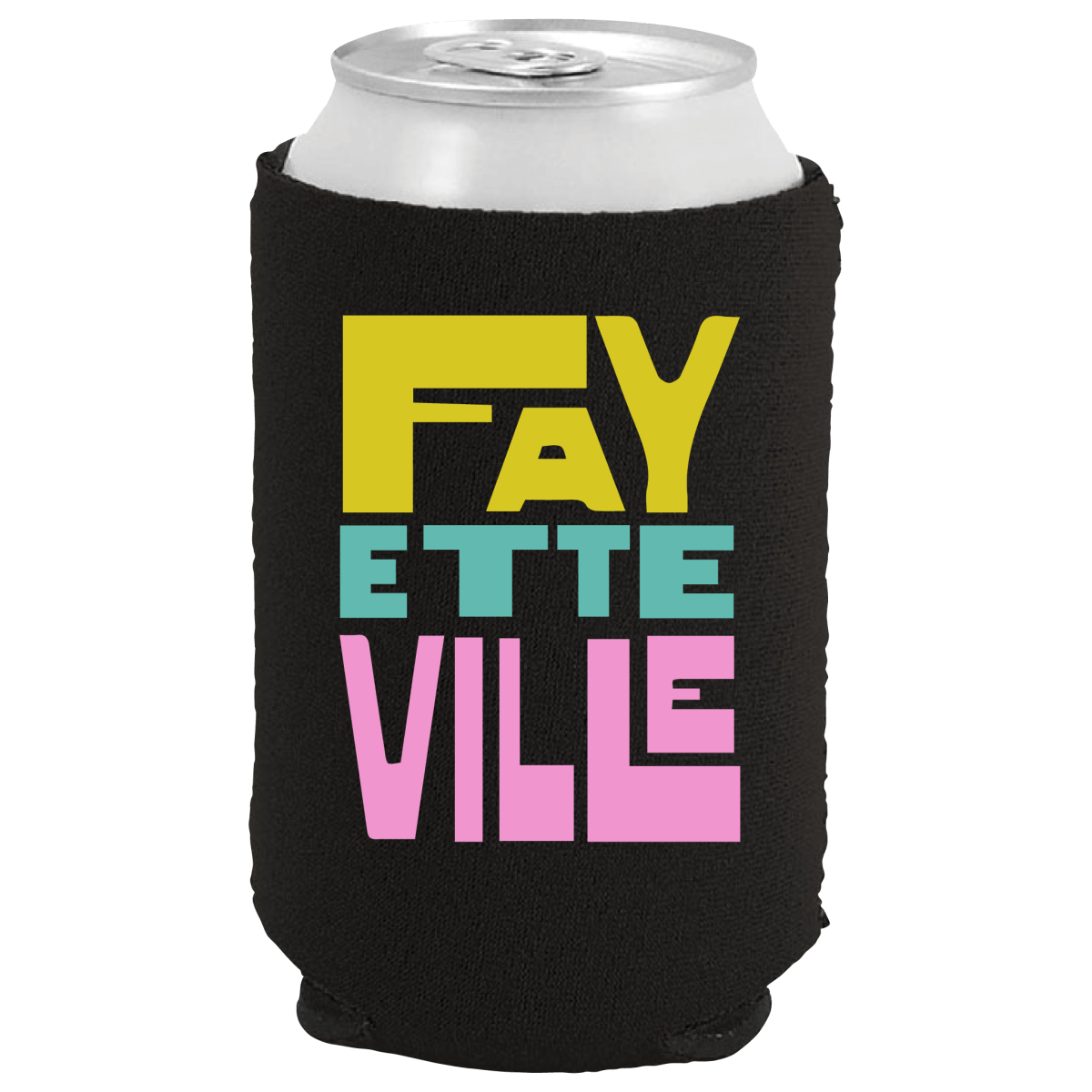 Fayetteville Spring Syllables Can Cooler - Shop B - Unlimited - novelty drinkware