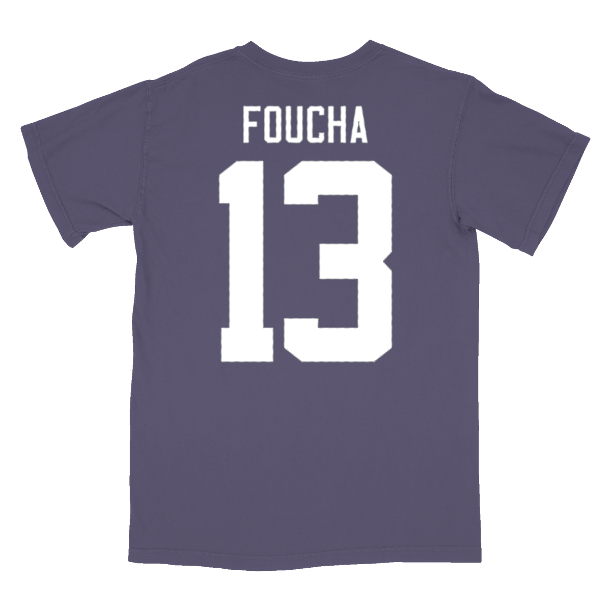 Purple and 2024 white 13s shirt