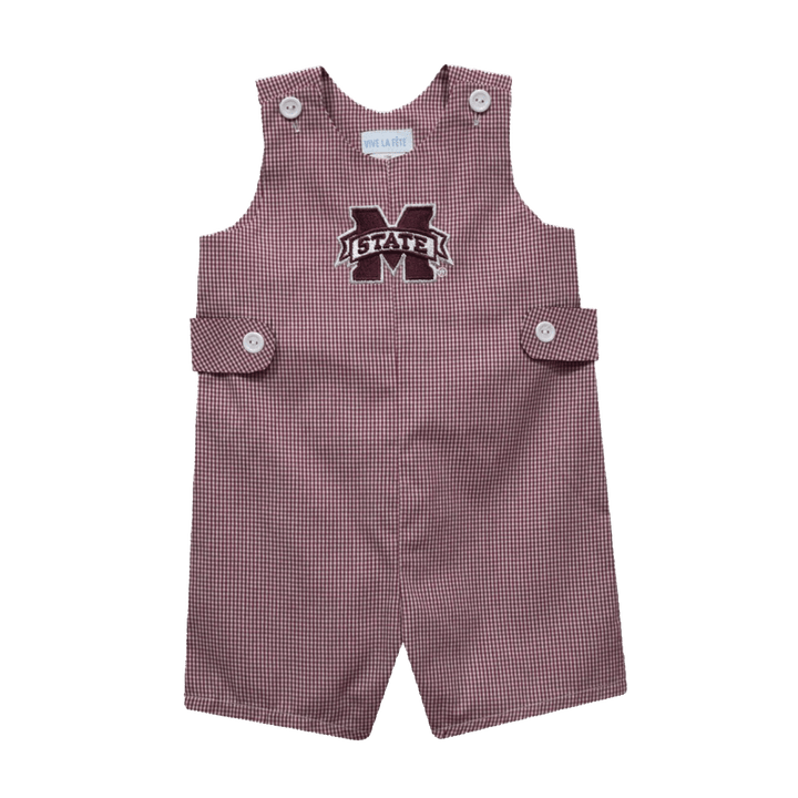 Mississippi State University Gingham Boys Jon Jon - Shop B - Unlimited - youth infant