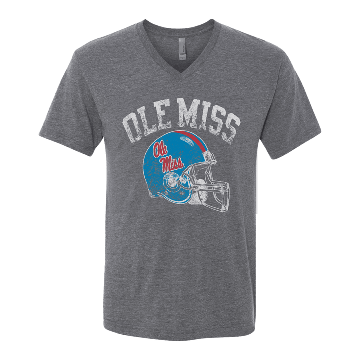 Ole Miss Powder Blue Helmet V - Neck T - Shirt - Shop B - Unlimited - men tee