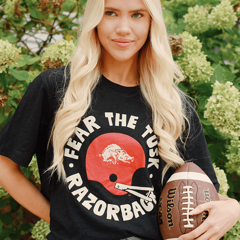 University of Arkansas Vault Arkansas Throwback Helmet T - Shirt - Shop B - Unlimited - men tee