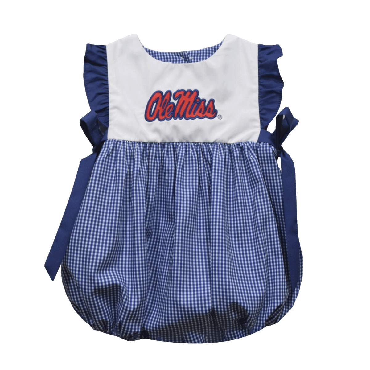 University of Mississippi University of Mississippi Gingham Girls Bubble Dress Shop.B Unlimited 24M Navy