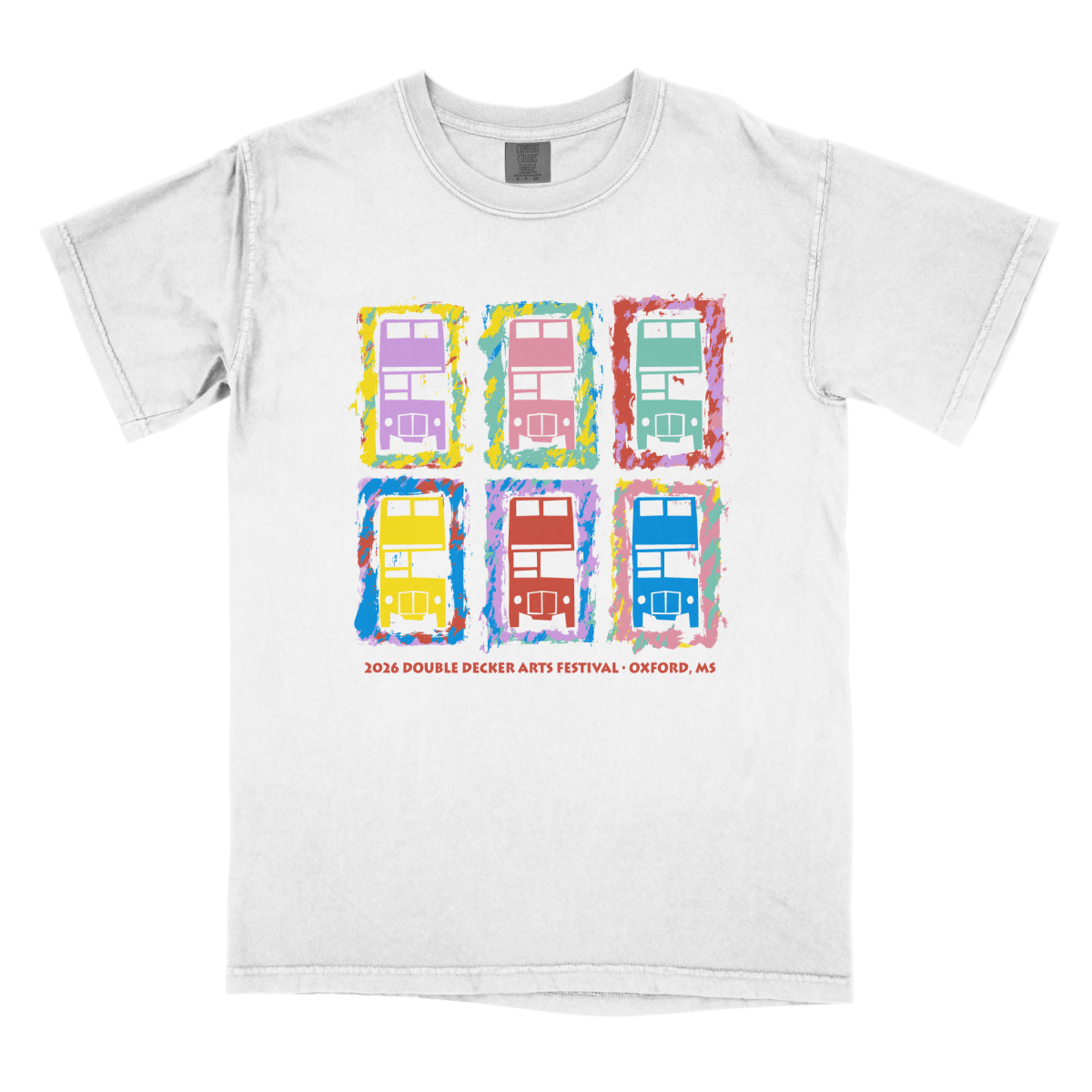 2026 Double Decker Arts Festival Bus T-Shirt - Game Day Apparel - 