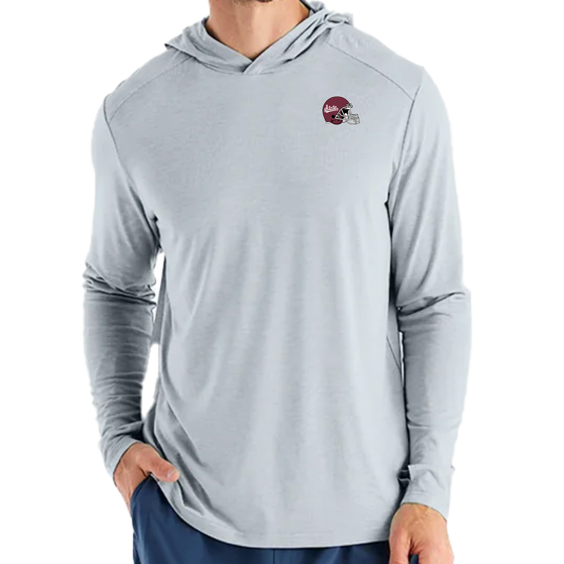 Mississippi State University Helmet Logo Free Fly Men's Shade Hoody