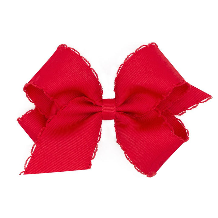 Ole Miss Wee Ones King Moonstitch Grosgrain Hair Bow with Contrasting Wrap