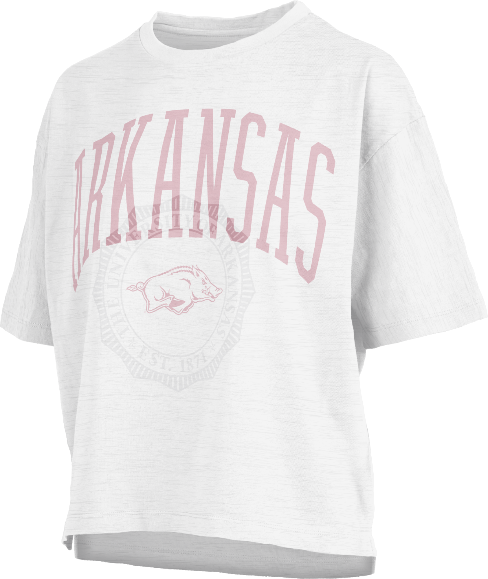 Arkansas Pressbox Lawrence Waist Length Motley Crew T-Shirt