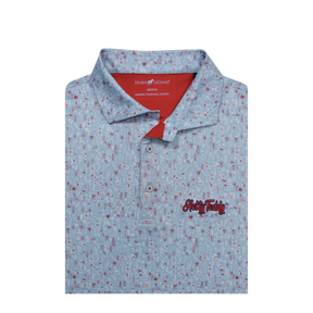 Hotty Toddy Horn Legend Wine Pattern Polo