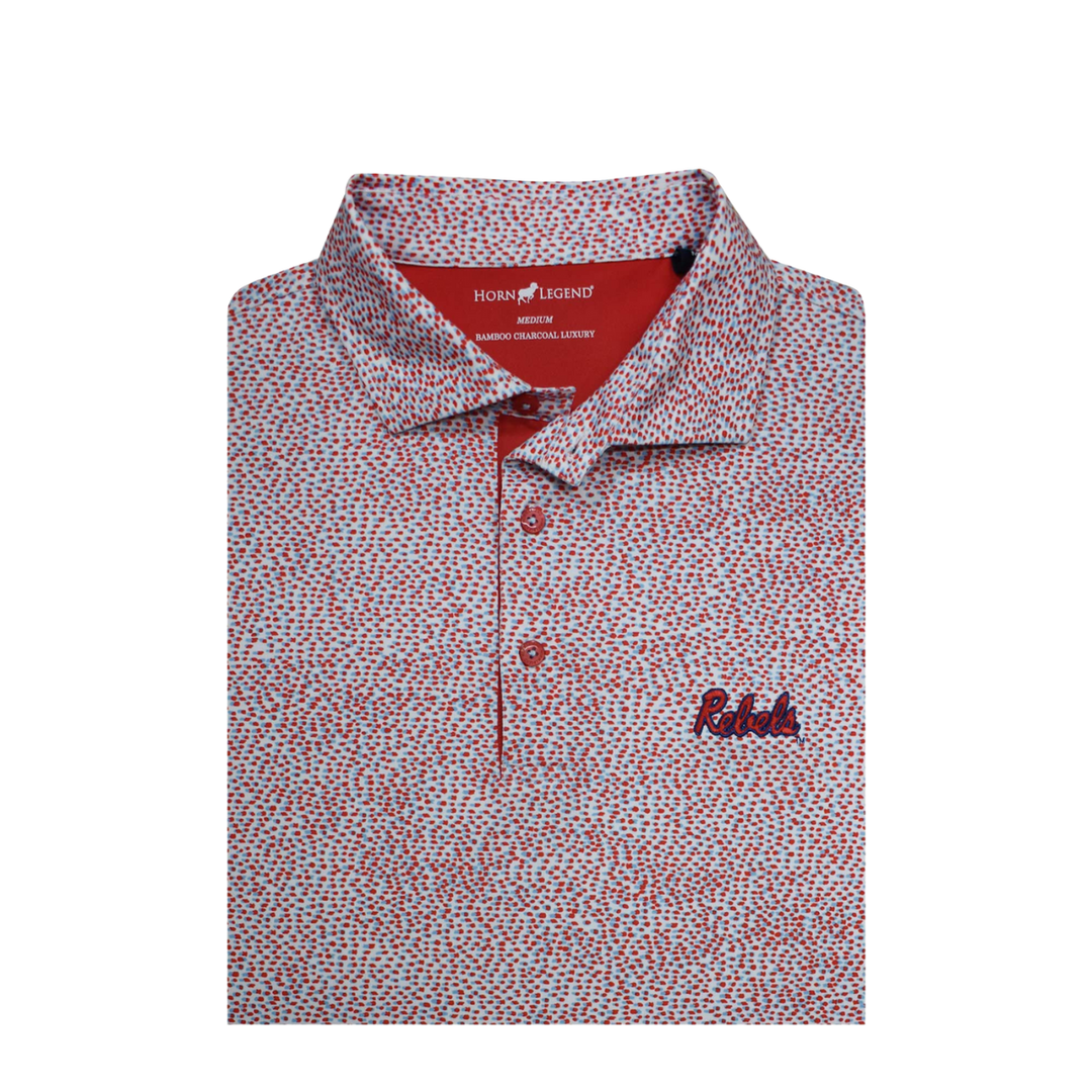 Ole Miss Horn Legend Speckled Pattern Polo
