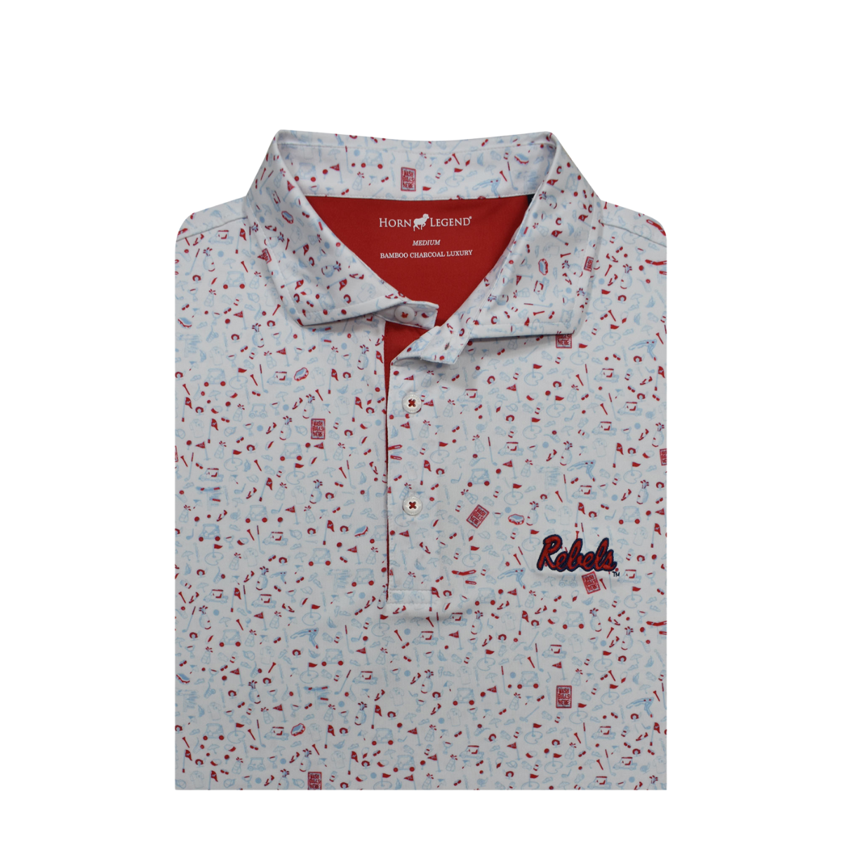 Ole Miss Horn Legend Golf Pattern Polo