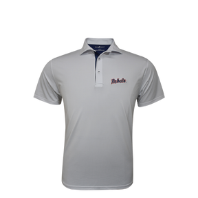 Ole Miss Rebels Script Horn Legend Pin Dot Pattern Polo