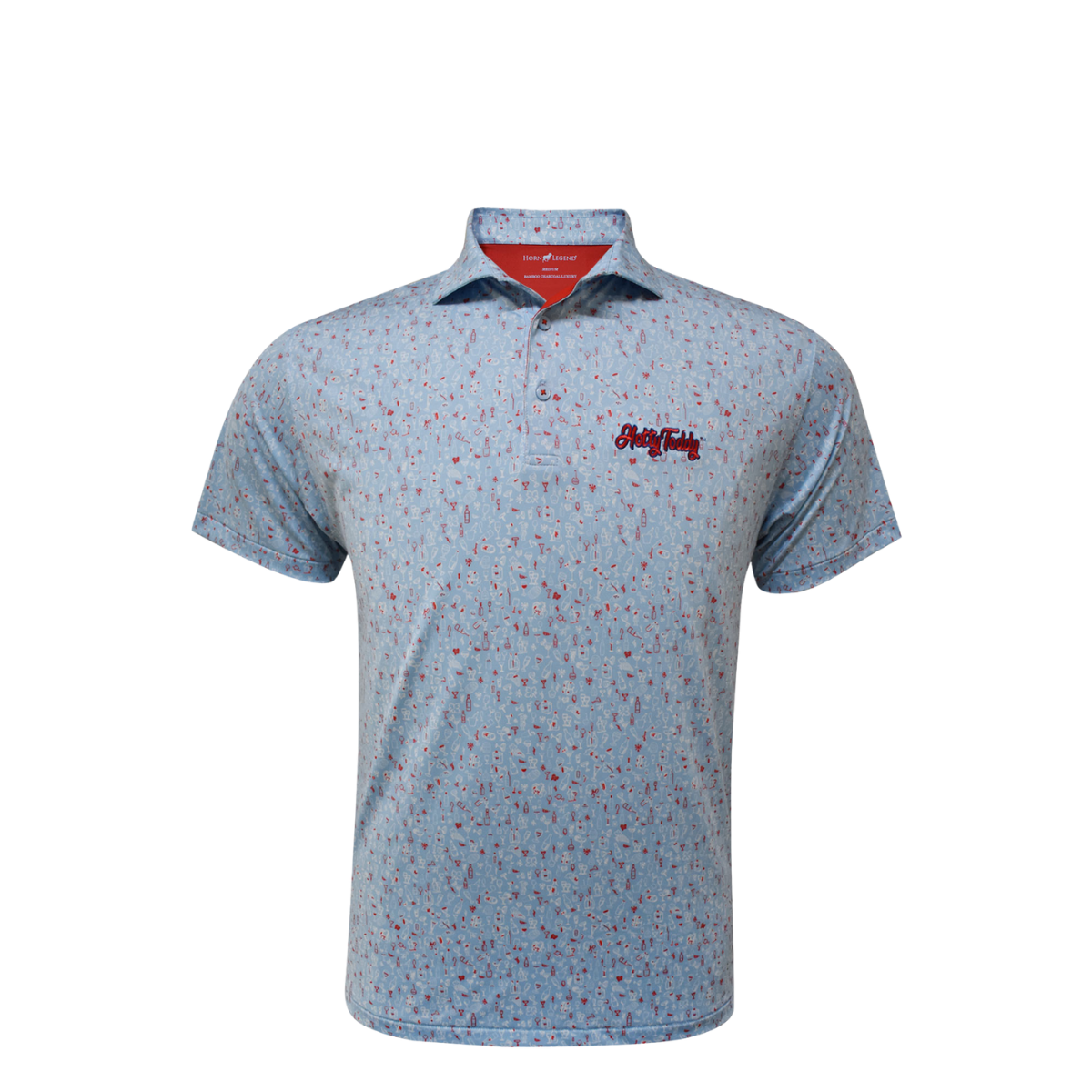 Hotty Toddy Horn Legend Wine Pattern Polo