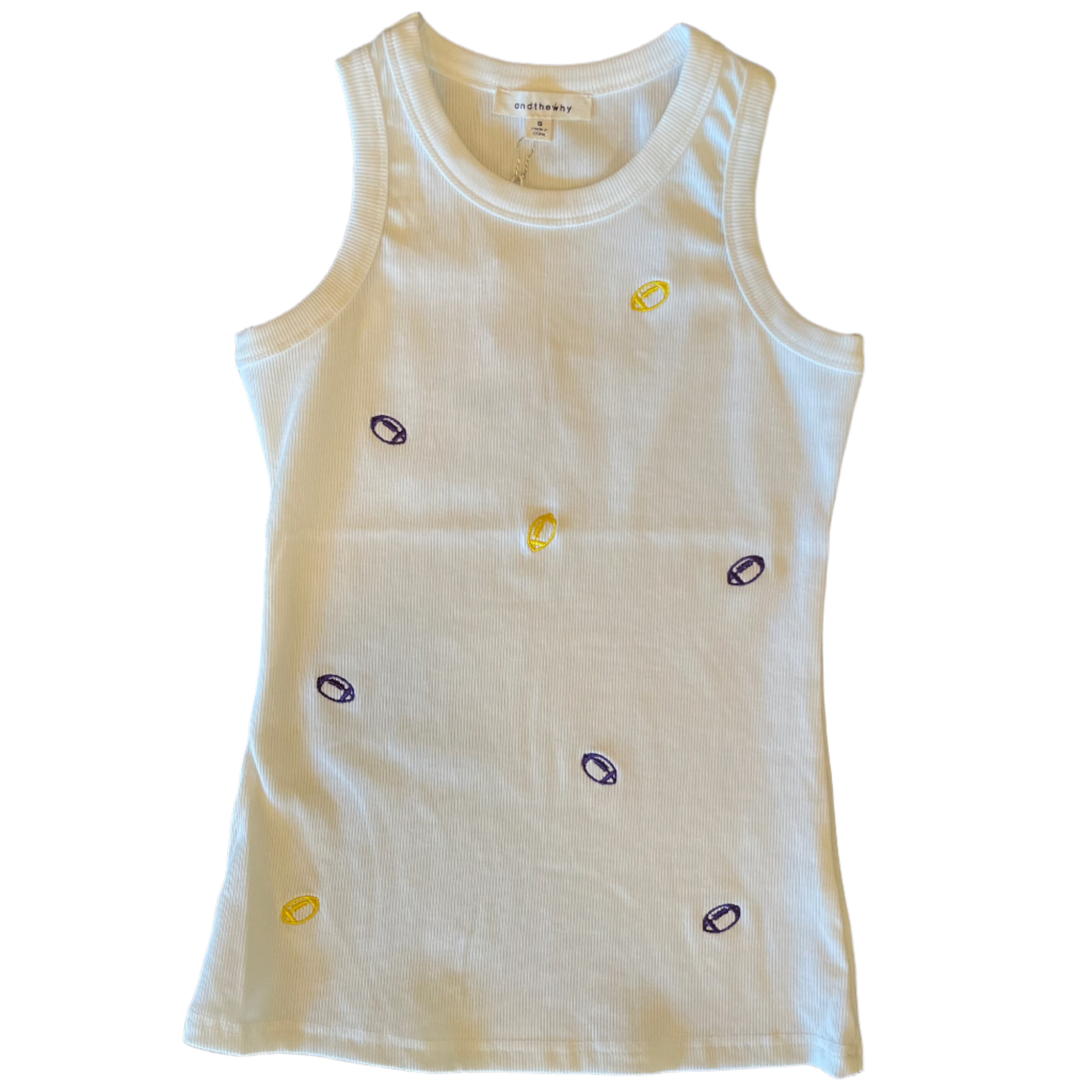 LSU Embroidered Football Tank