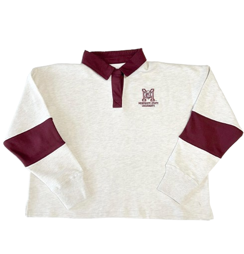 Mississippi State University Champion Super Fan Fleece Rugby Polo