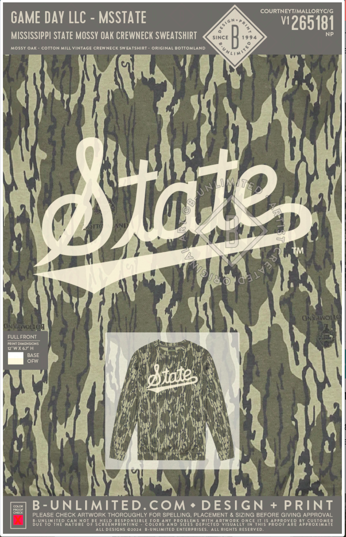 MSU Mossy Oak Crewneck Sweatshirt