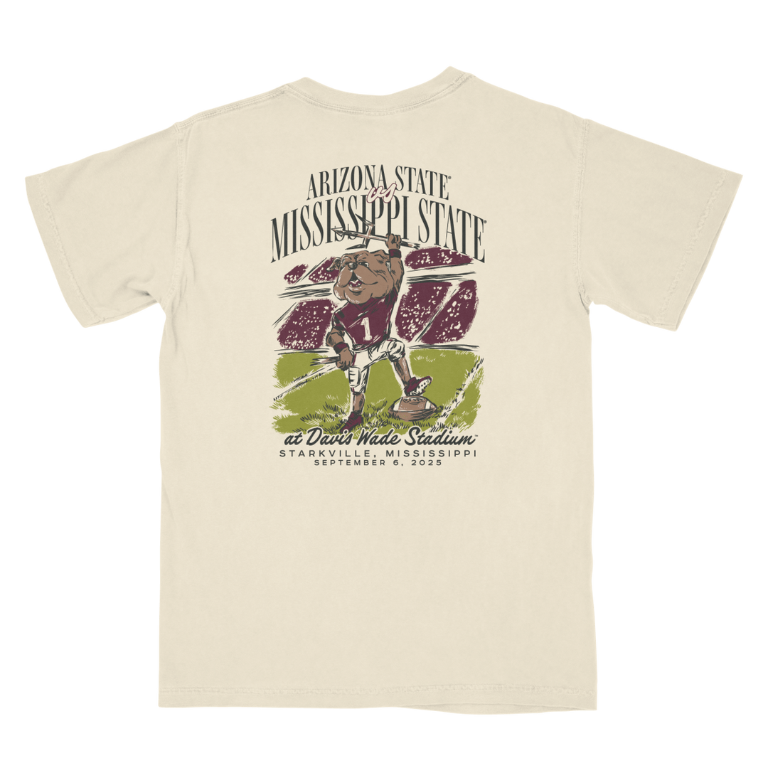 Arizona State vs. Mississippi State Game Day 2025 T-Shirt - Shop B - Unlimited - men tee