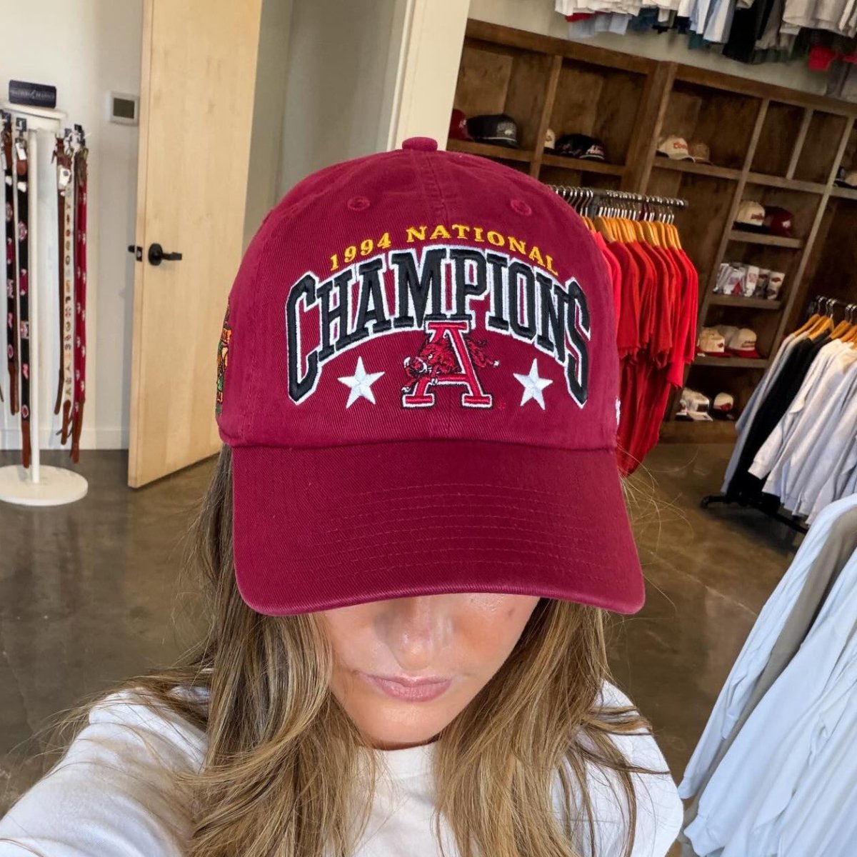 Arkansas 47 Title Champs Clean Up - Game Day Apparel - caps adjustable