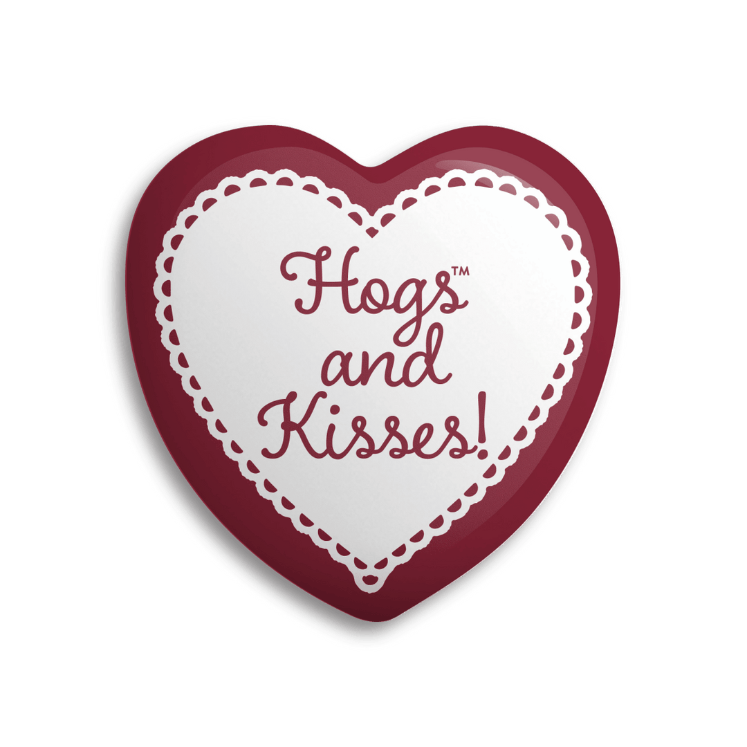 Arkansas Hogs & Kisses Button - Shop B - Unlimited - novelty pin