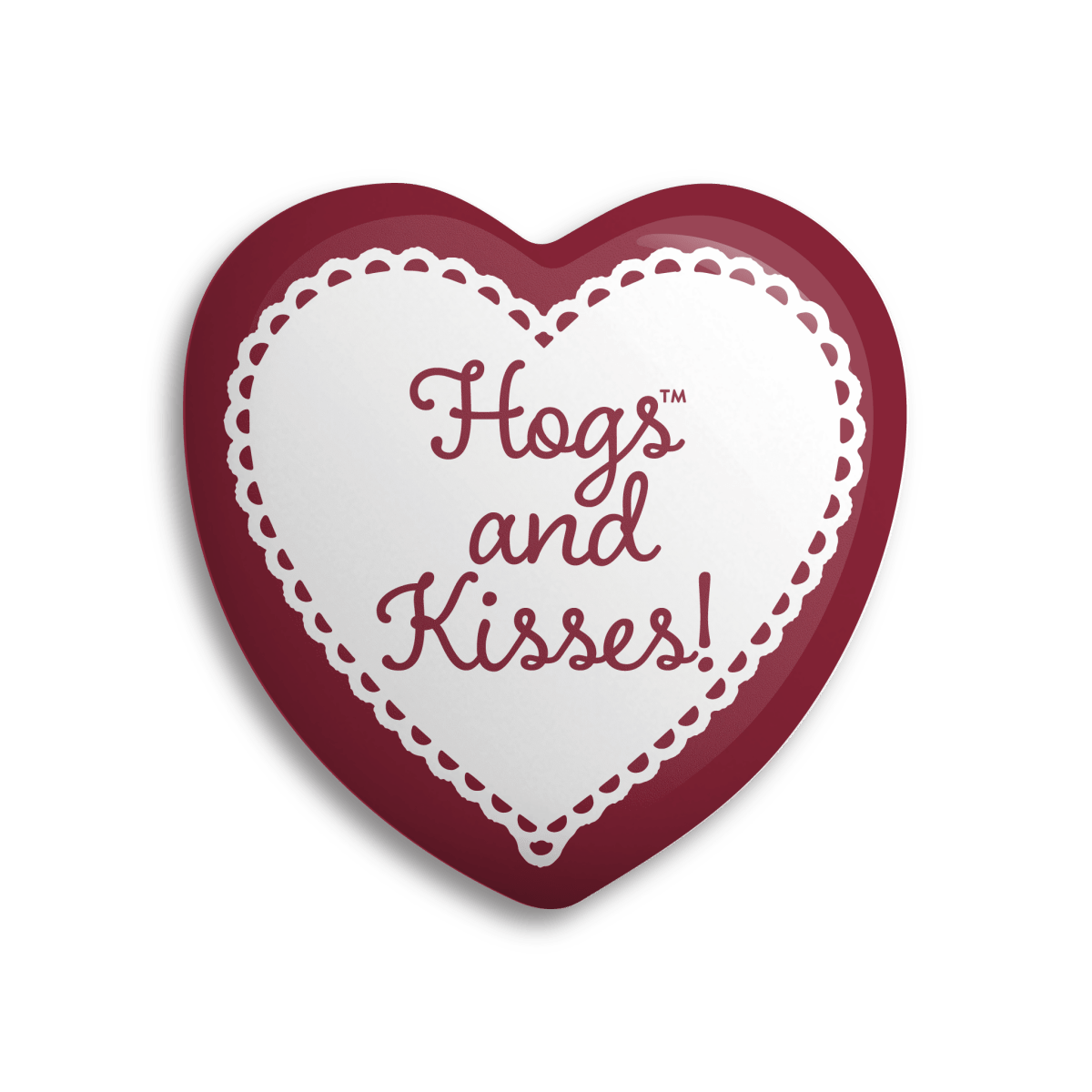 Arkansas Hogs & Kisses Button - Shop B - Unlimited - novelty pin