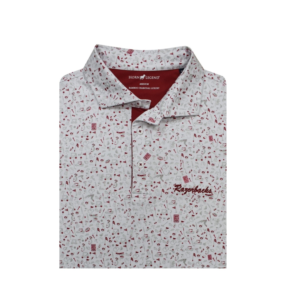 Arkansas Horn Legend Golf Pattern Polo - Shop B - Unlimited - men resort