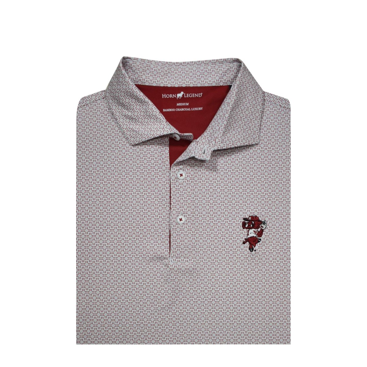 Arkansas Horn Legend Home Plate Pattern Polo - Shop B - Unlimited - men resort