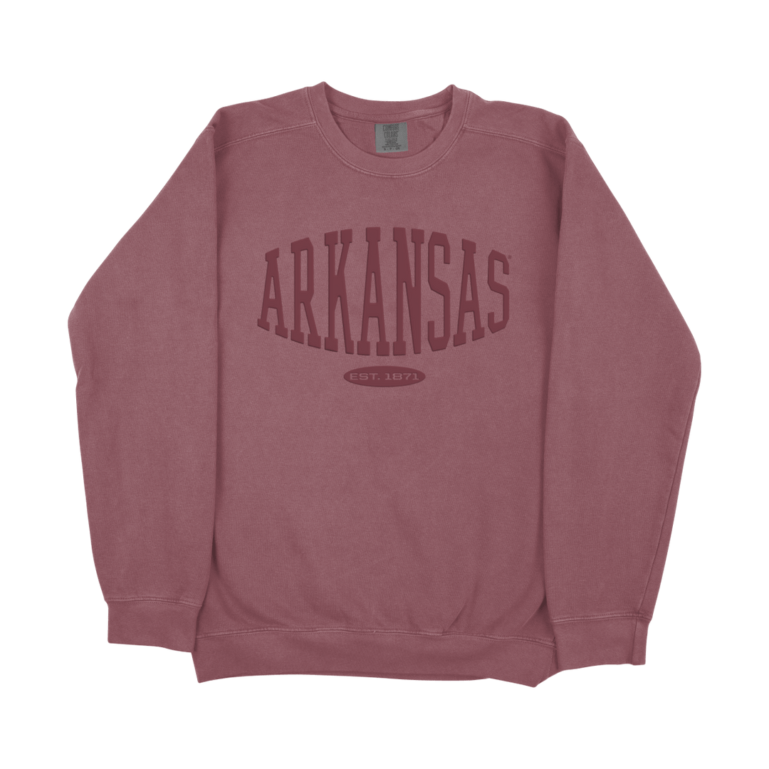 Arkansas Monochrome Collegiate Crewneck Sweatshirt - Shop B - Unlimited - 