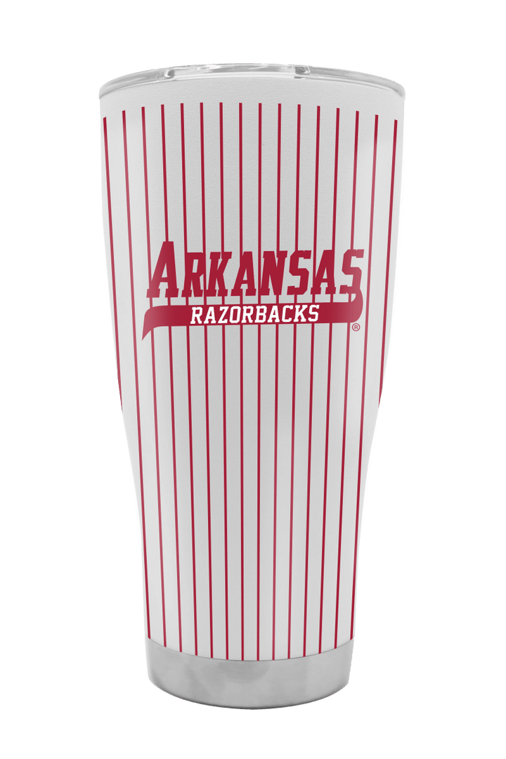 Arkansas Pinstripe Baseball 30oz Tumbler - Shop B - Unlimited - novelty drinkware