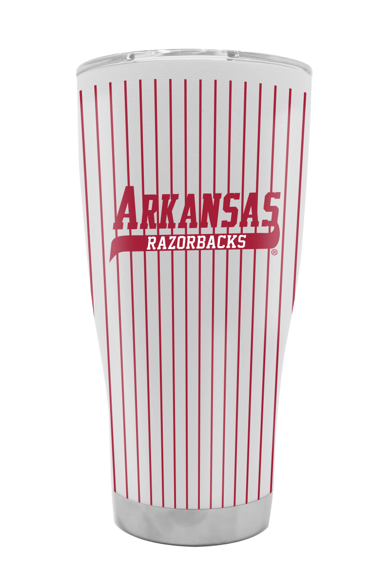 Arkansas Pinstripe Baseball 30oz Tumbler - Shop B - Unlimited - novelty drinkware