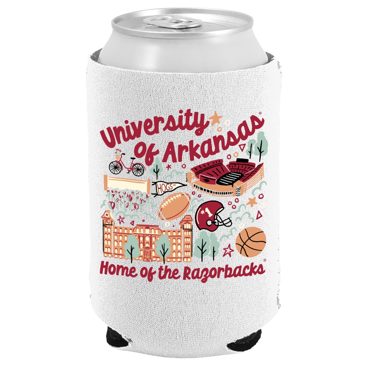 Arkansas School Icons Can Cooler - Shop B - Unlimited - novelty drinkware