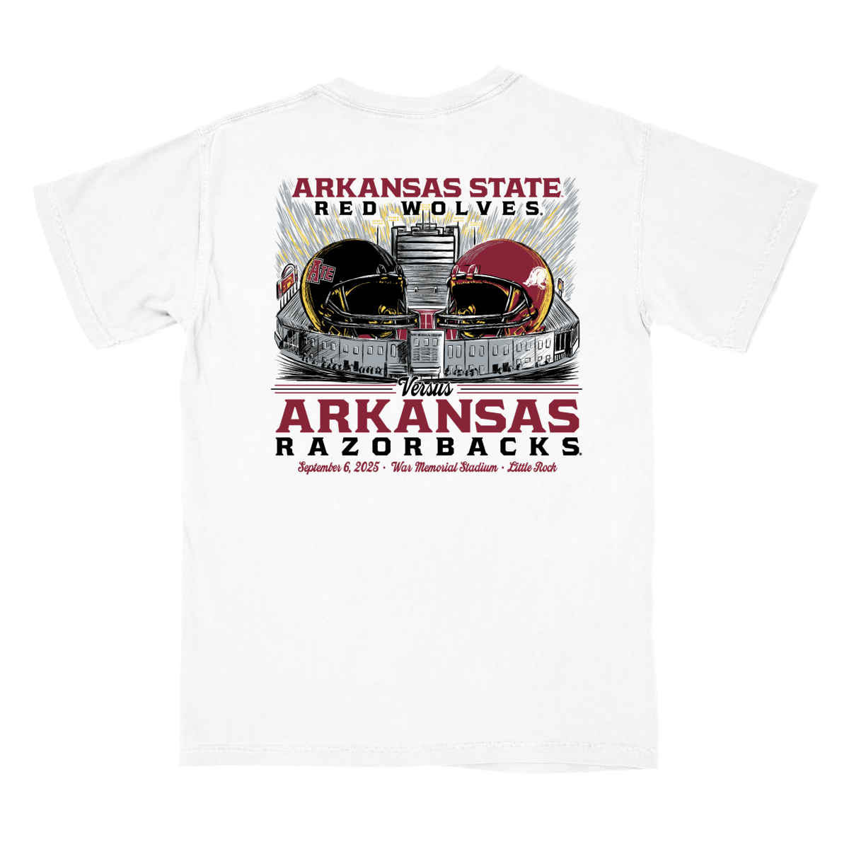 Arkansas vs Arkansas State Game Day 2025 T-Shirt - Shop B - Unlimited - 