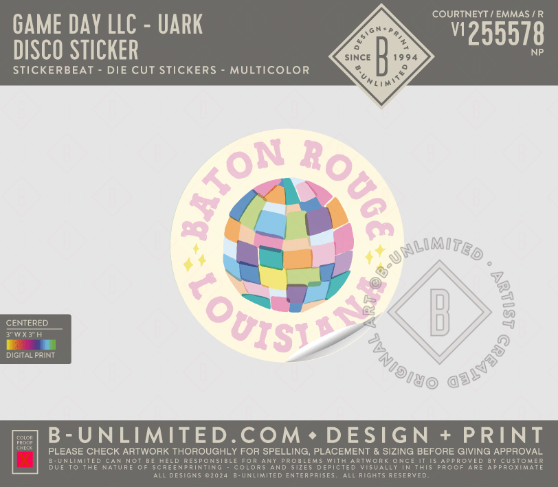 Baton Rouge Die Cut Stickers - Shop B - Unlimited - novelty sticker