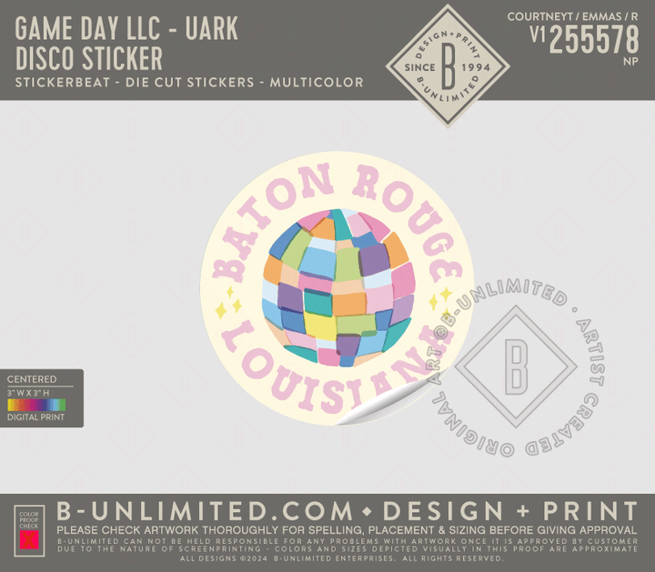 Baton Rouge Die Cut Stickers - Shop B - Unlimited - novelty sticker