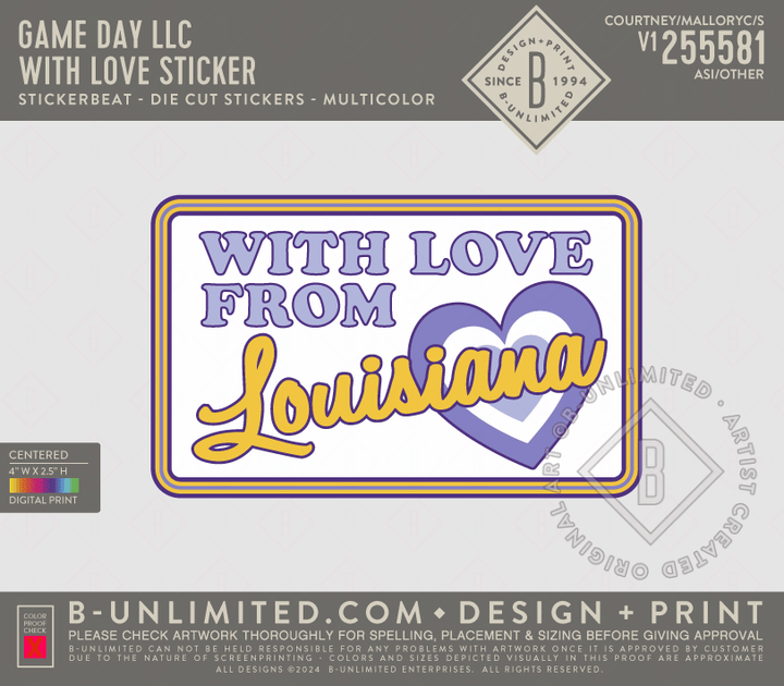 Baton Rouge Die Cut Stickers - Shop B - Unlimited - novelty sticker