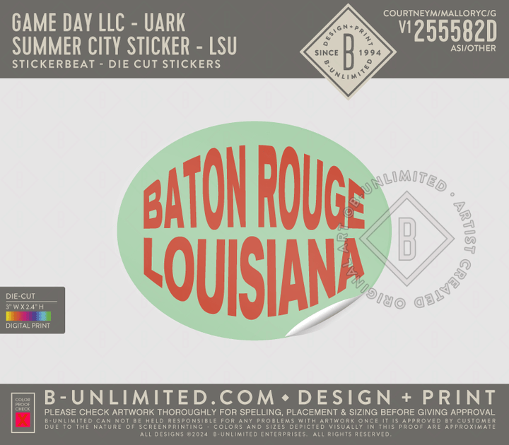 Baton Rouge Die Cut Stickers - Shop B - Unlimited - novelty sticker