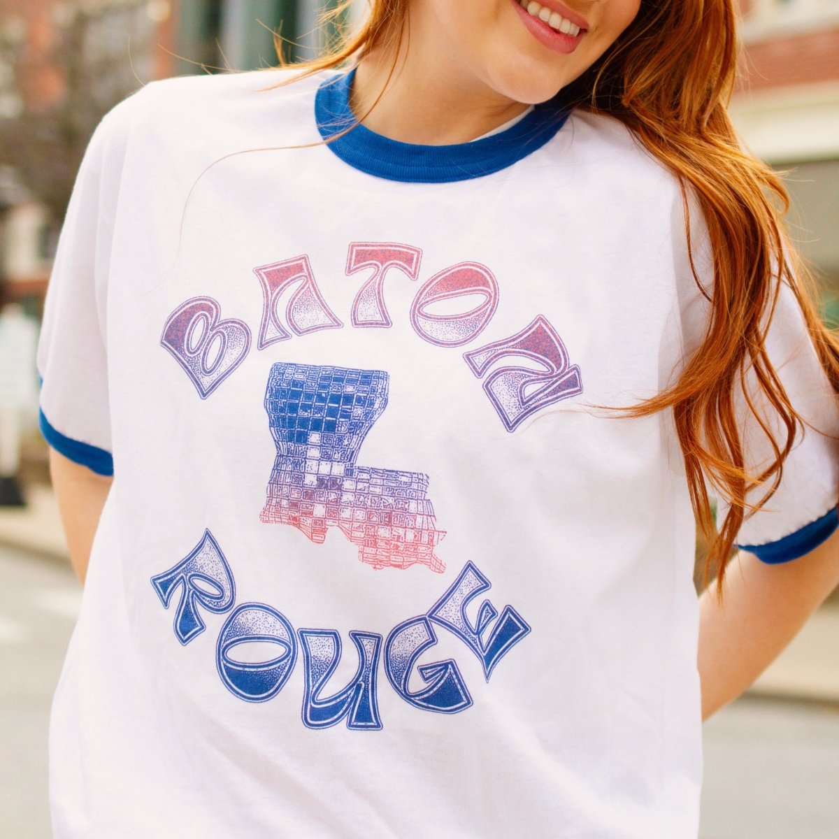 Baton Rouge Disco City Ringer T-Shirt - Shop B - Unlimited - women tee