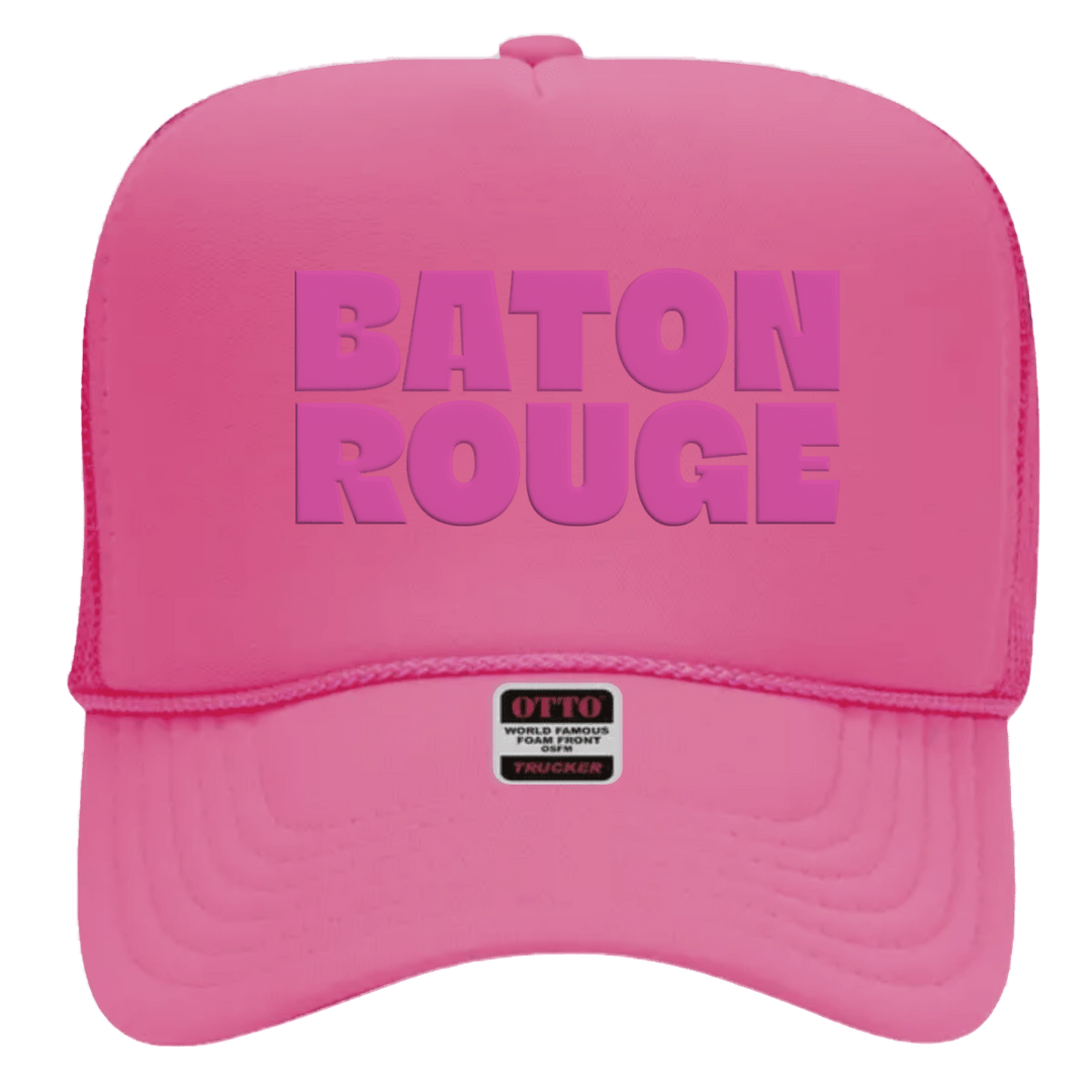 Baton Rouge Monochrome Puff Ink Trucker Hat - Shop B - Unlimited - caps adjustable