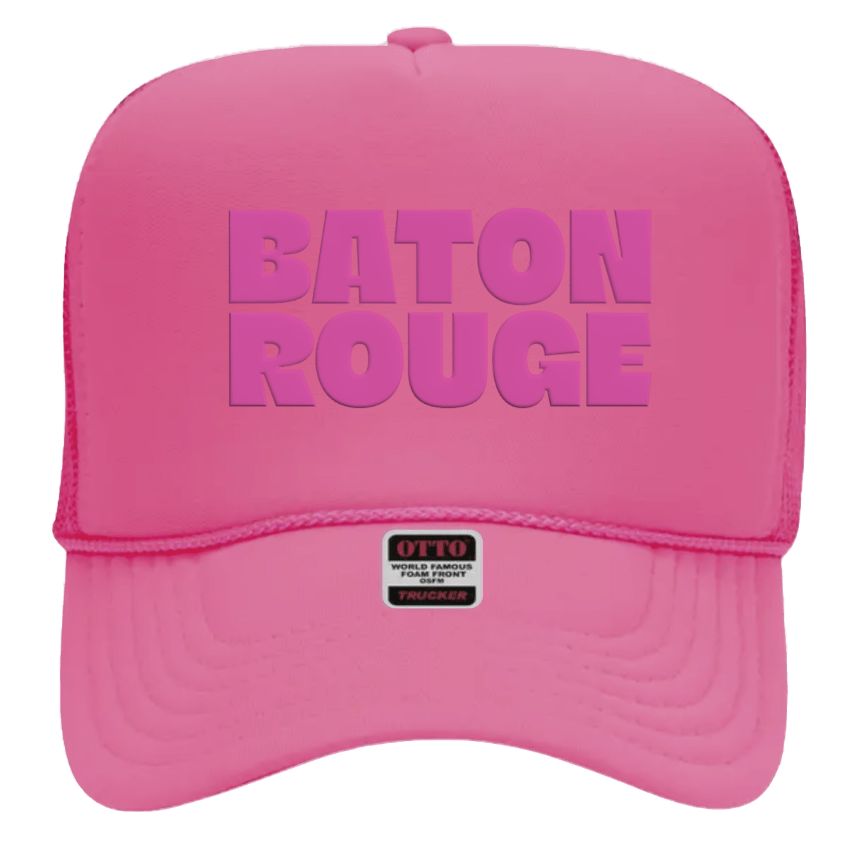 Baton Rouge Monochrome Puff Ink Trucker Hat - Shop B - Unlimited - caps adjustable