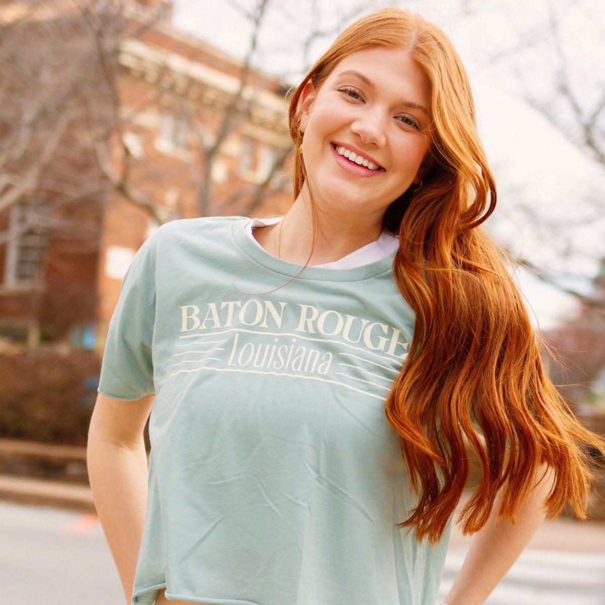 Baton Rouge Natural City Cropped T-Shirt - Shop B - Unlimited - women crop